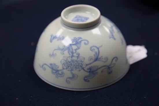 A Chinese blue and white bowl, Daoguang six character seal mark and of the period (1821-50), diameter 12.3cm